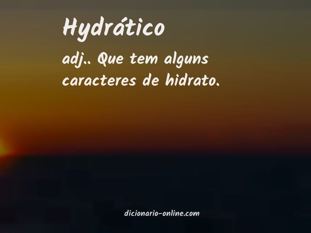 Significado de hydrático