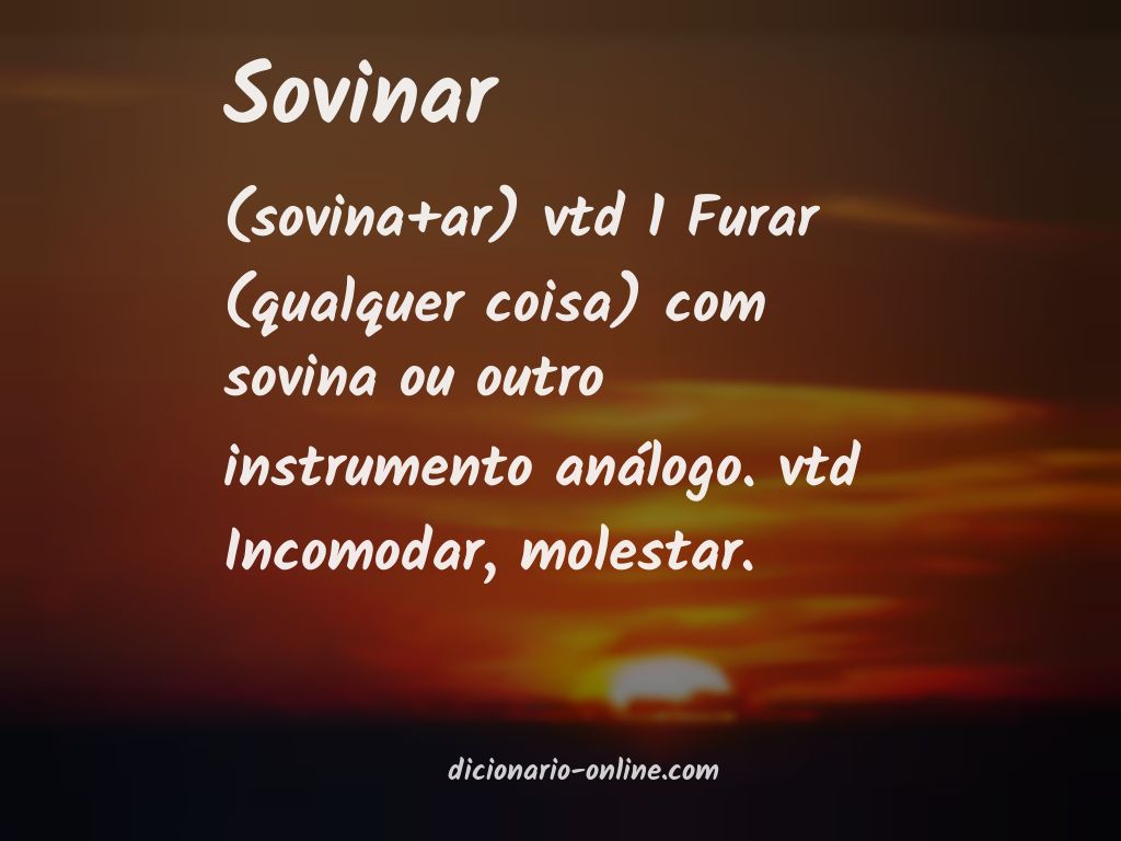 Significado de sovinar