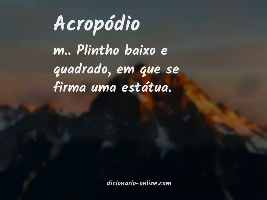 Significado de acropódio