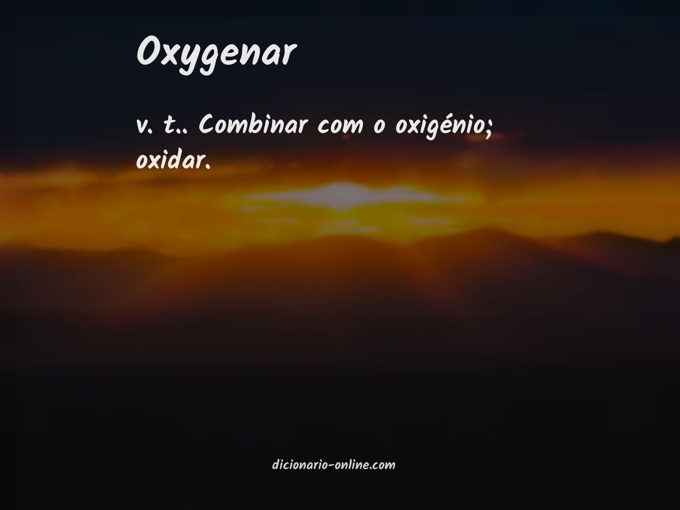 Significado de oxygenar