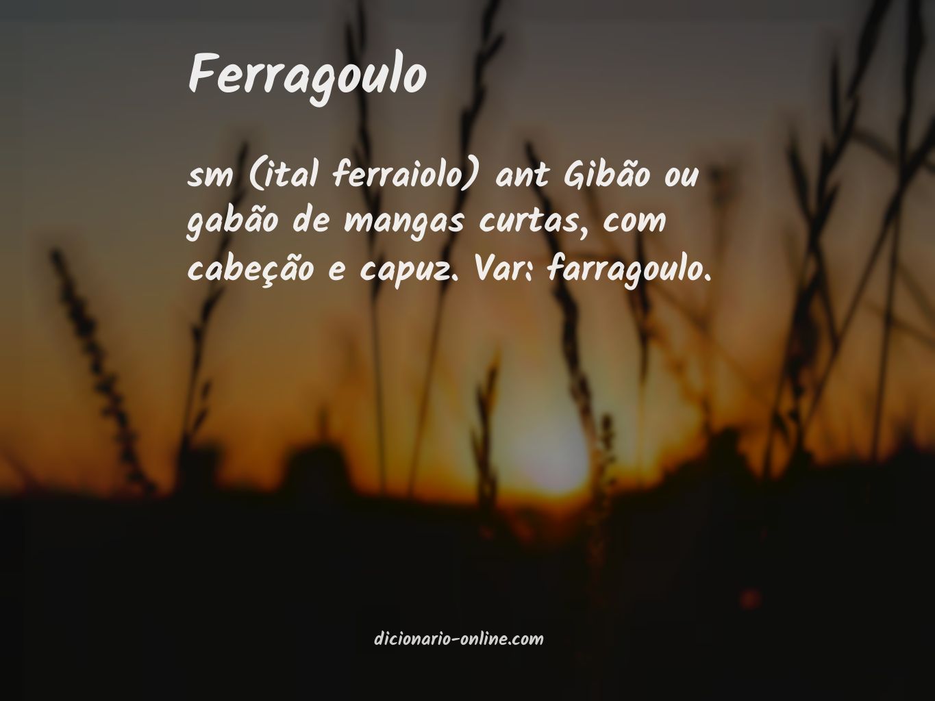 Significado de ferragoulo