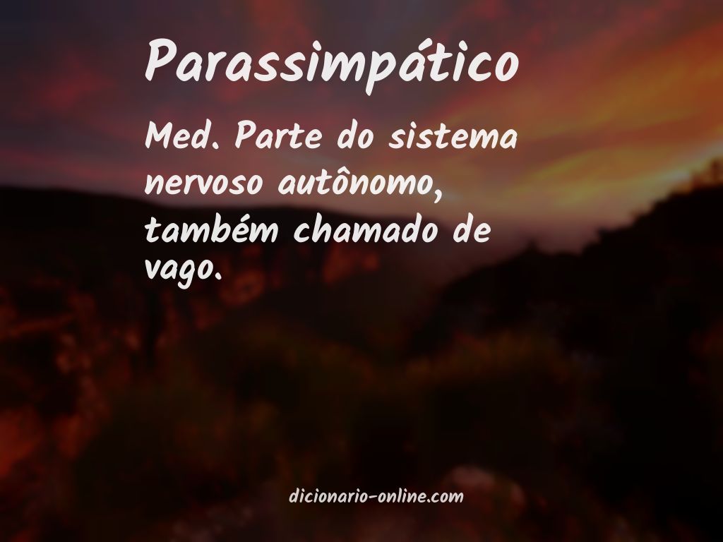 Significado de parassimpático