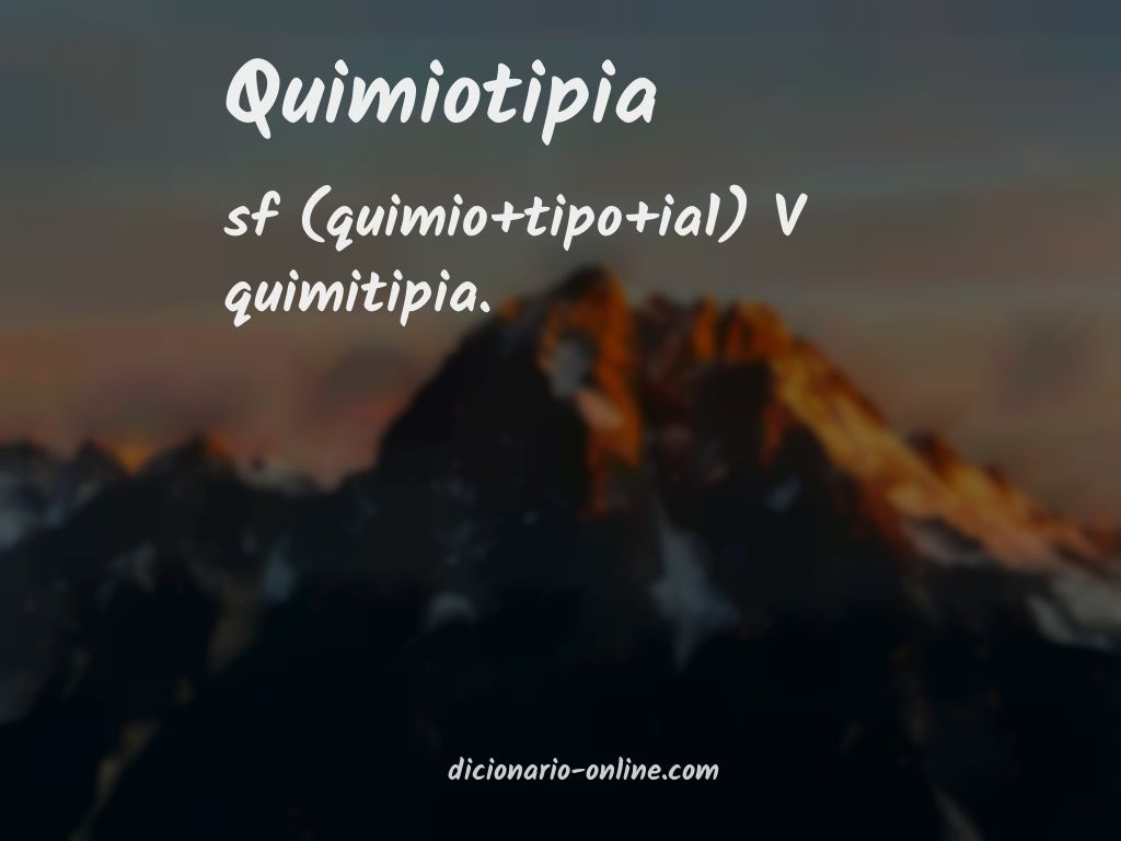 Significado de quimiotipia