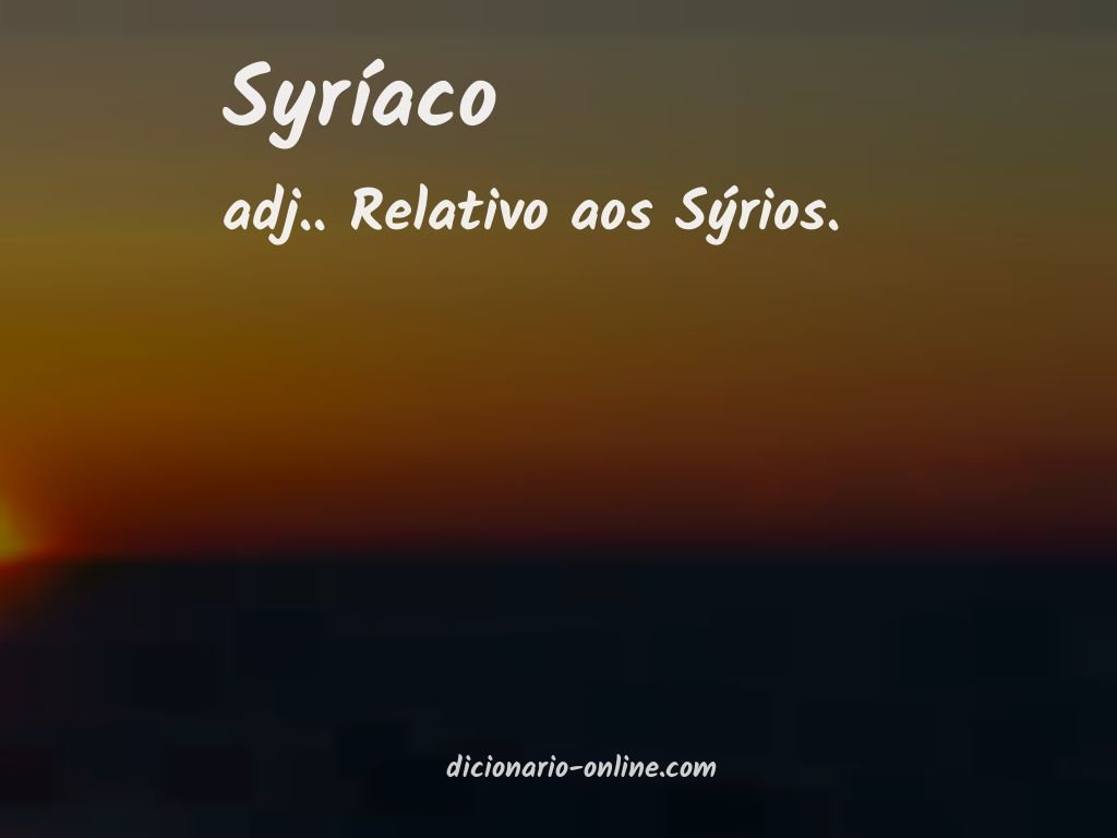 Significado de syríaco