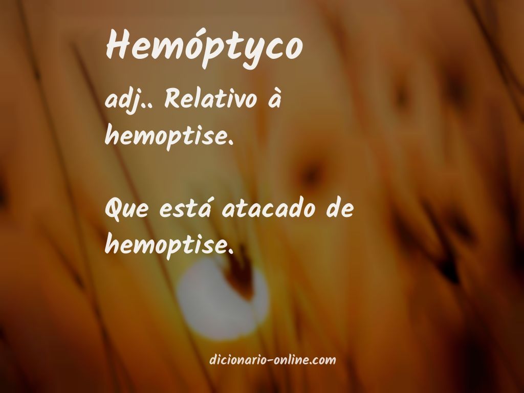 Significado de hemóptyco