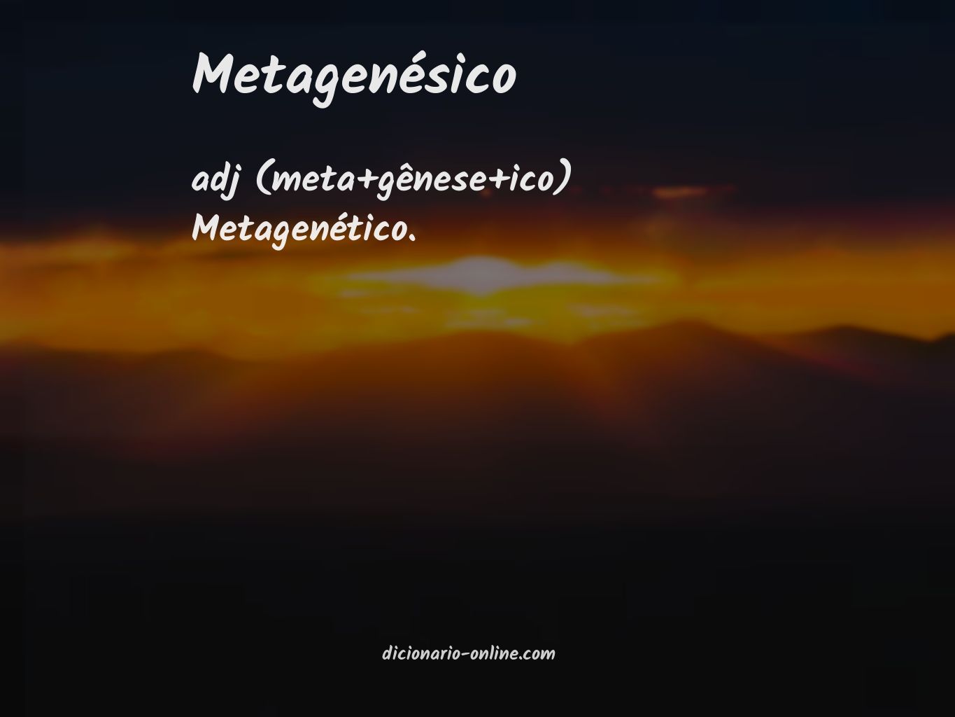 Significado de metagenésico