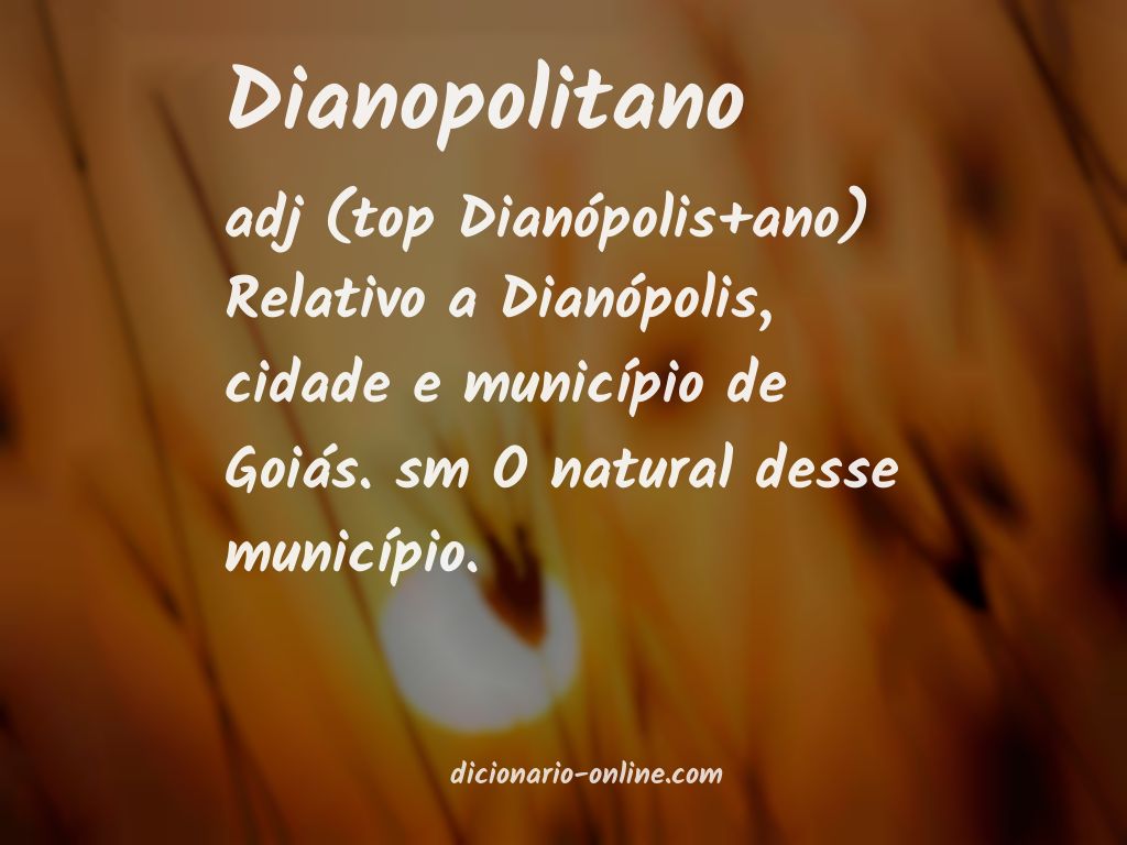 Significado de dianopolitano