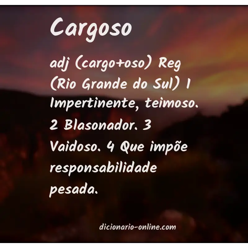 Significado de cargoso
