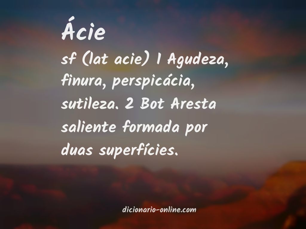 Significado de ácie