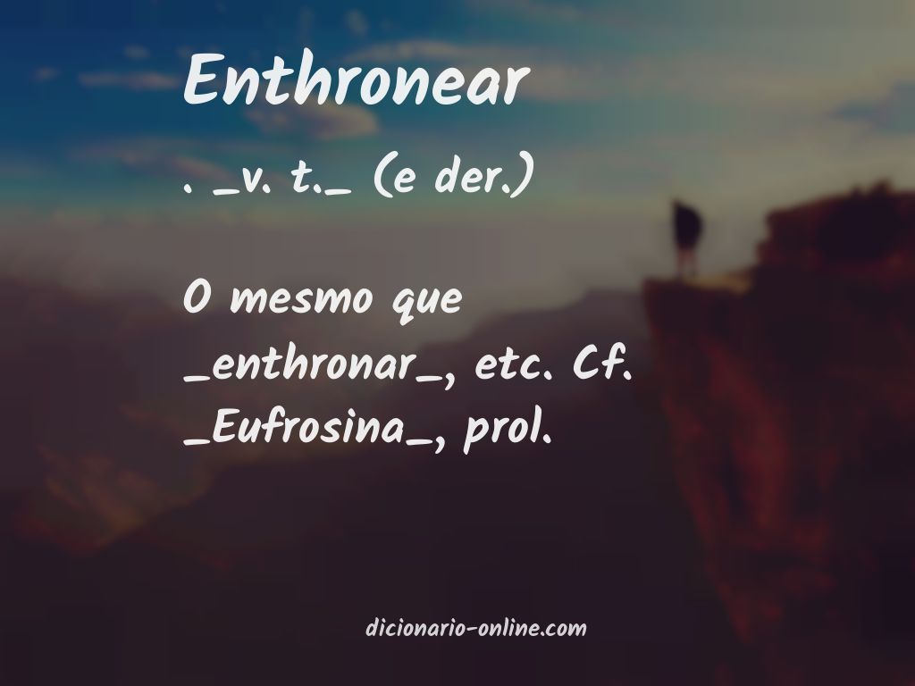 Significado de enthronear