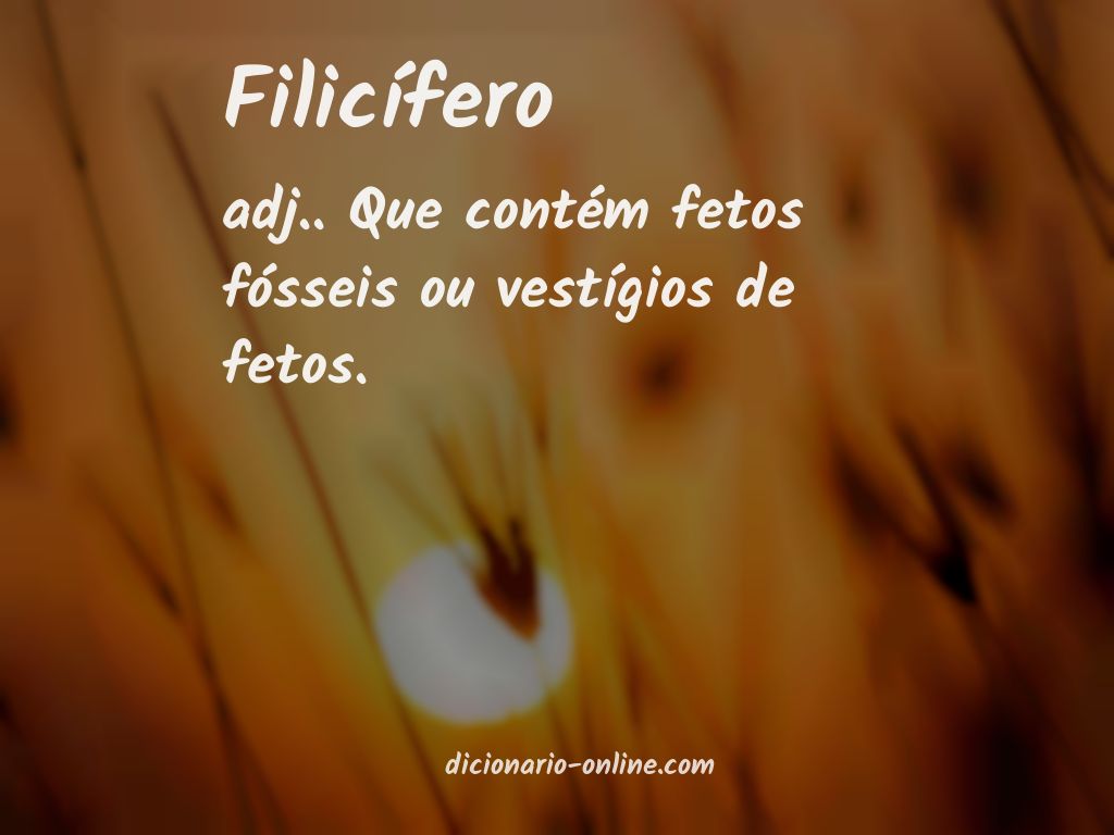 Significado de filicífero