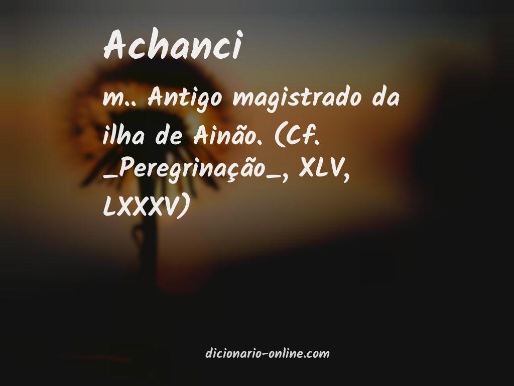 Significado de achanci