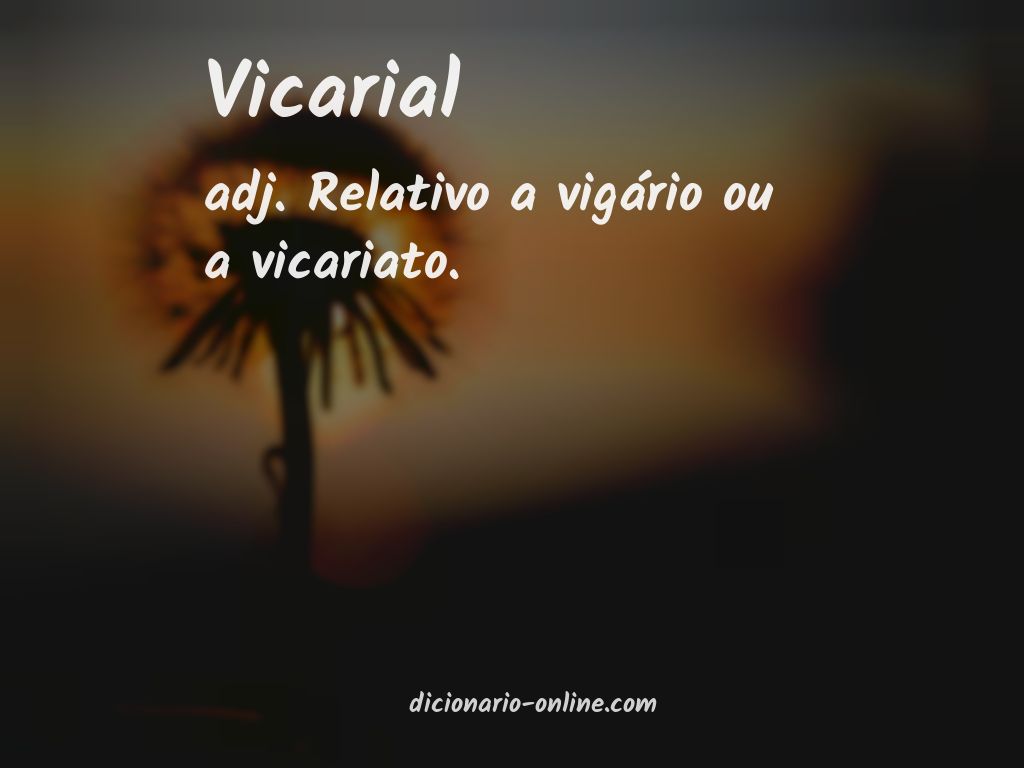 Significado de vicarial