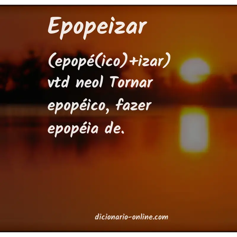 Significado de epopeizar