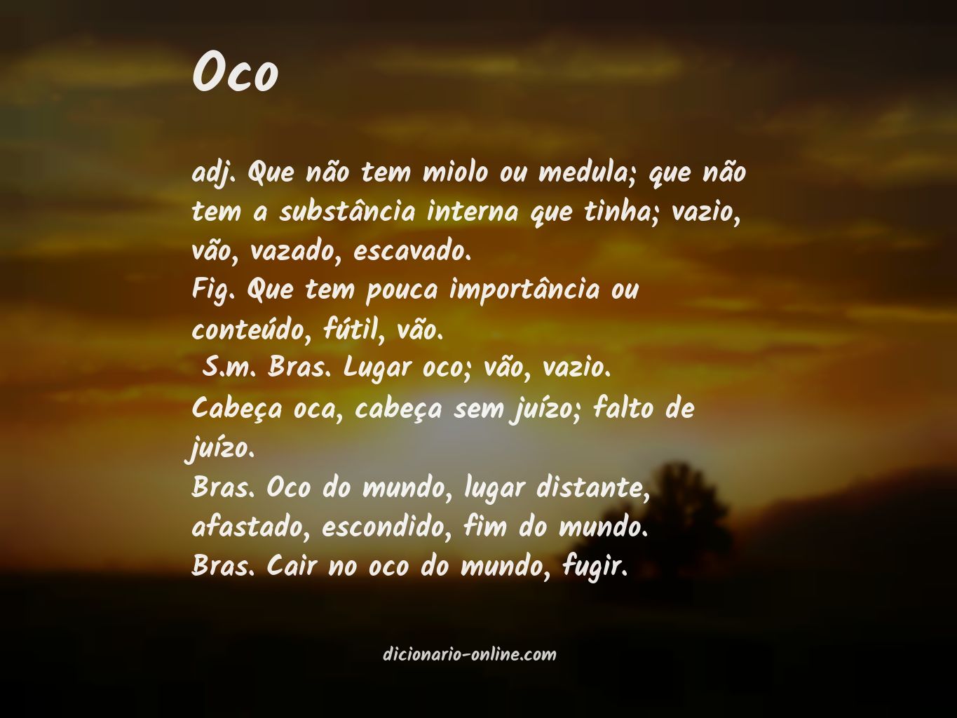 Significado de oco