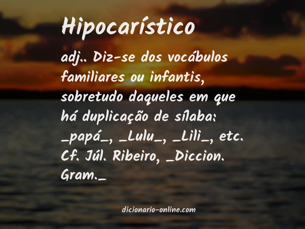 Significado de hipocarístico