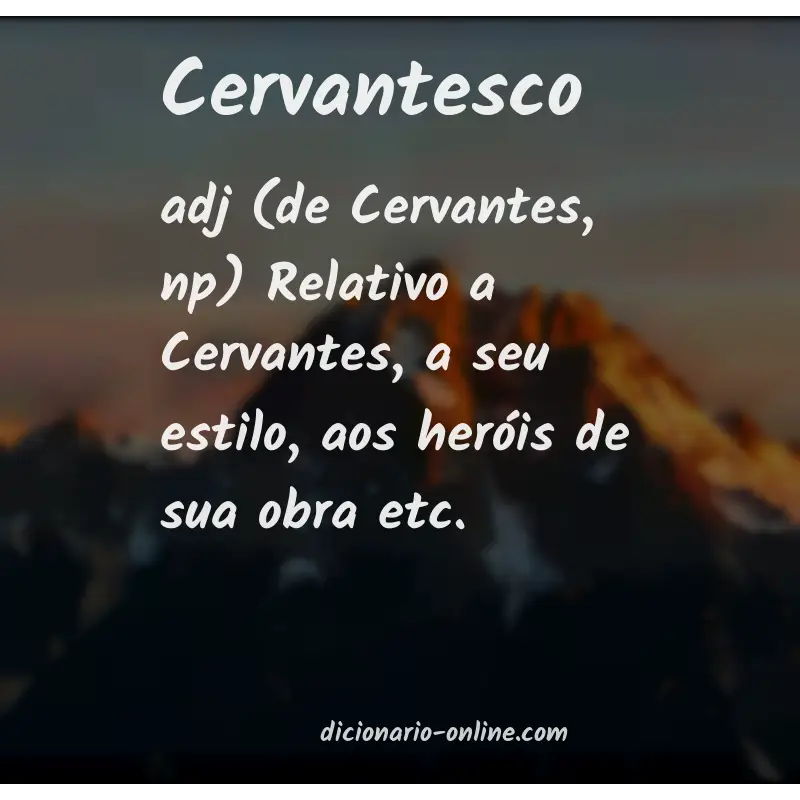 Significado de cervantesco