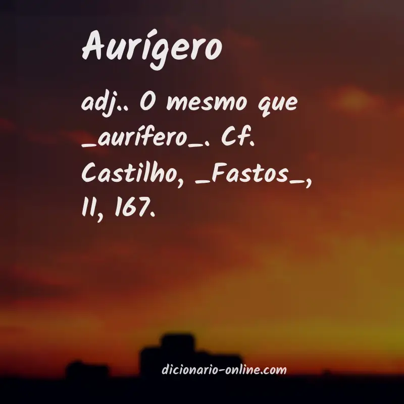 Significado de aurígero