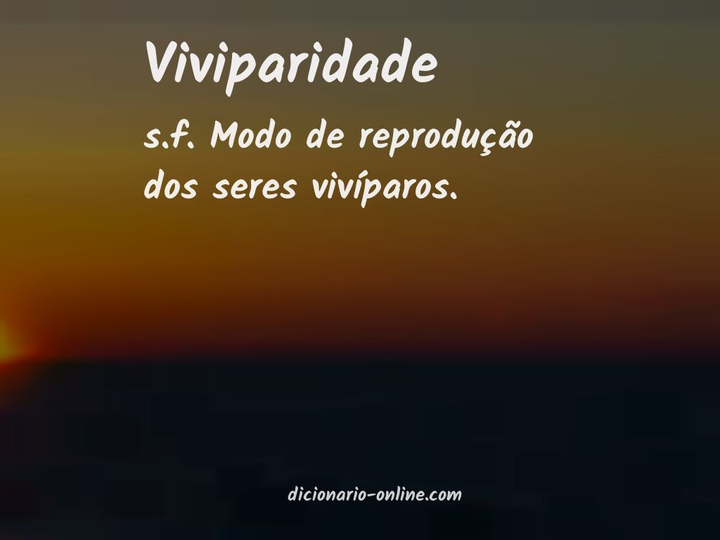 Significado de viviparidade