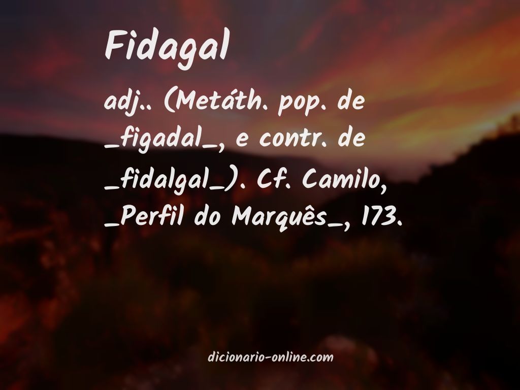 Significado de fidagal