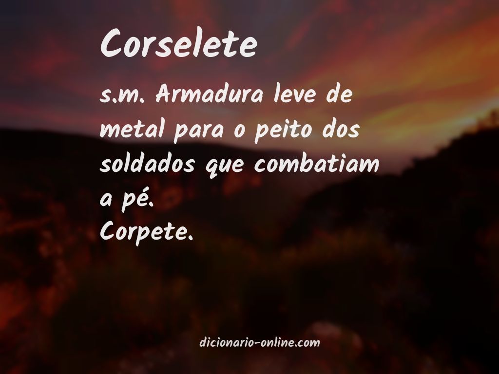 Significado de corselete