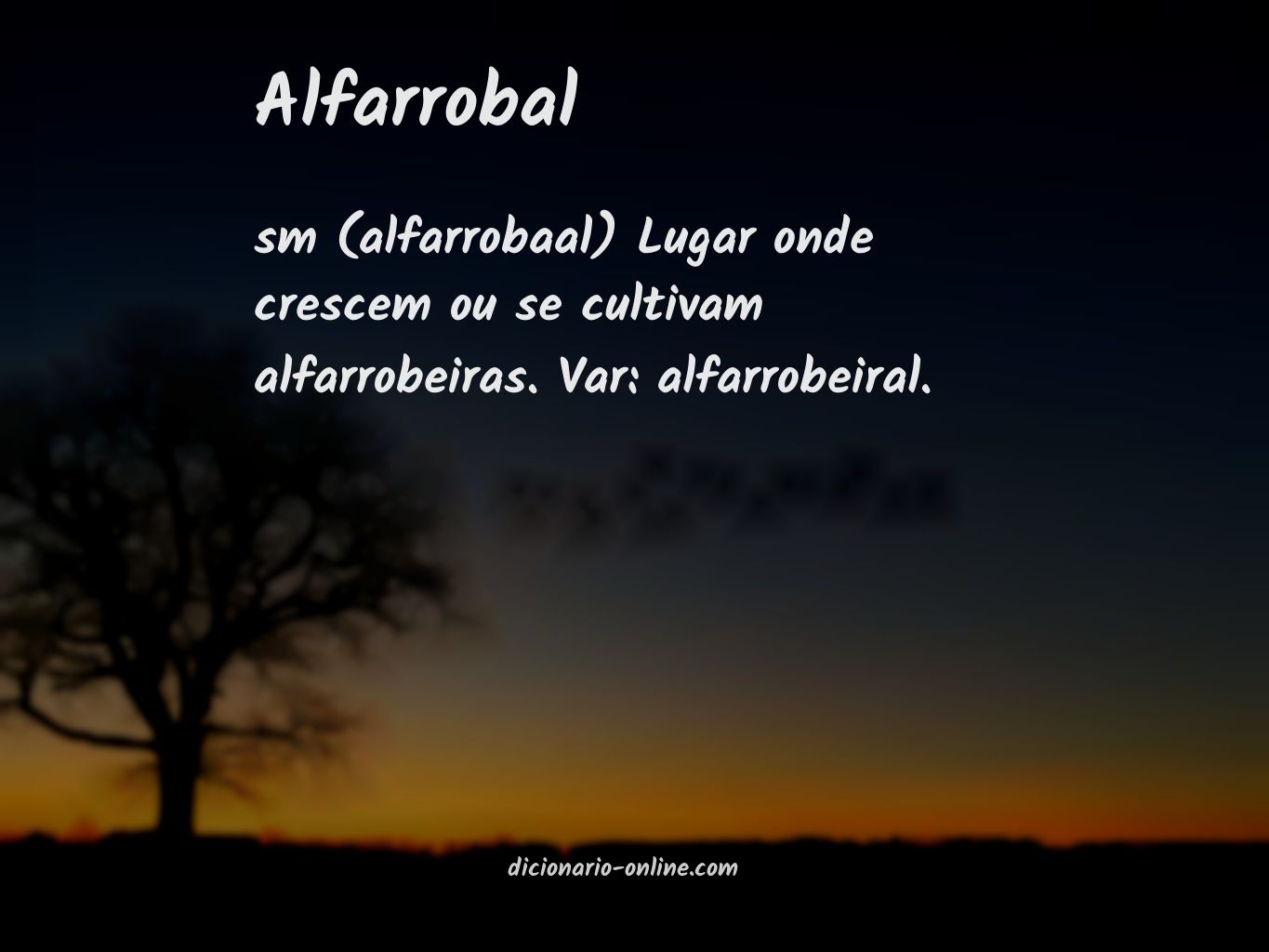 Significado de alfarrobal