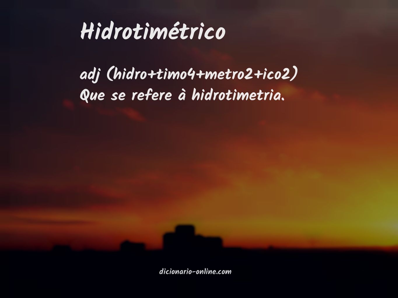 Significado de hidrotimétrico