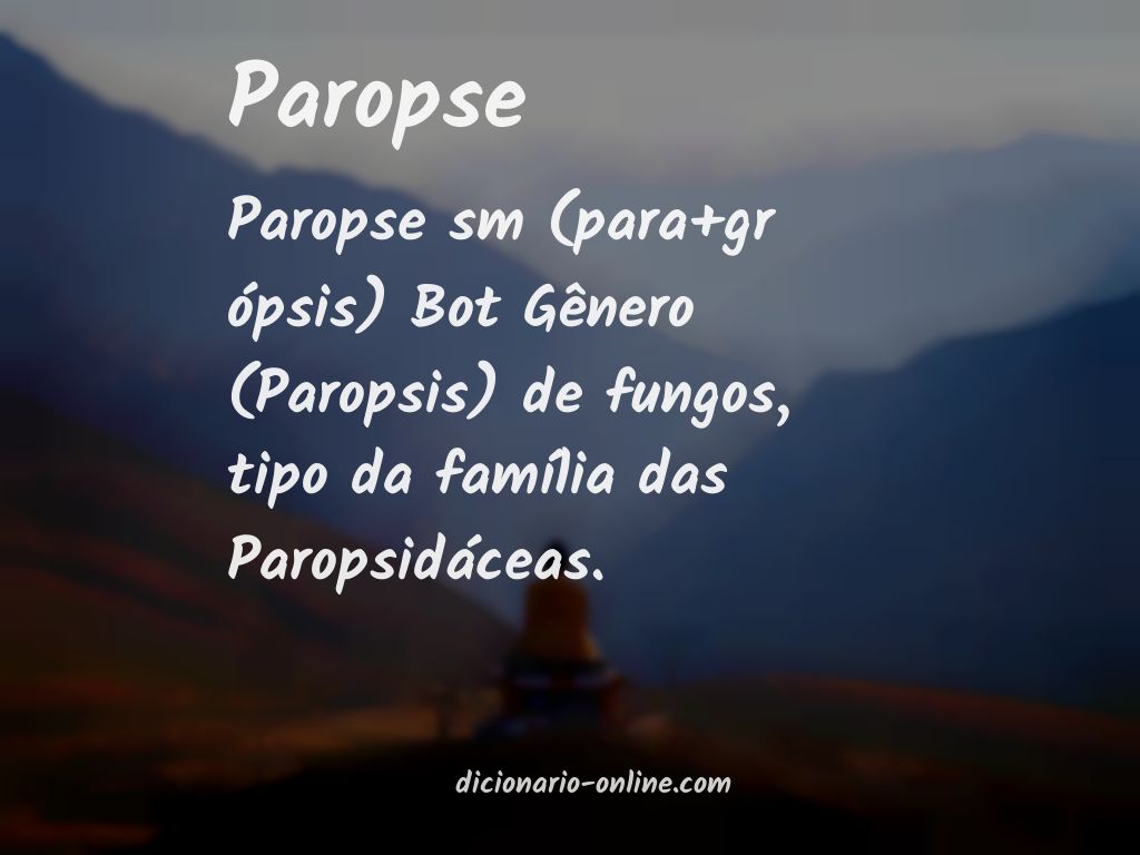 Significado de paropse