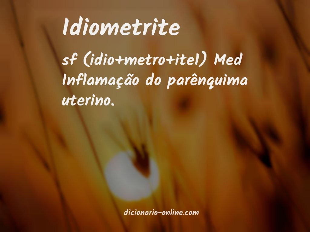 Significado de idiometrite