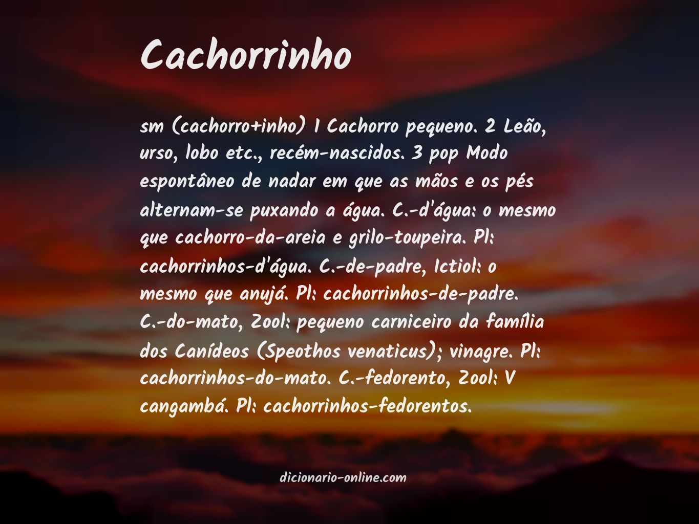 Significado de cachorrinho