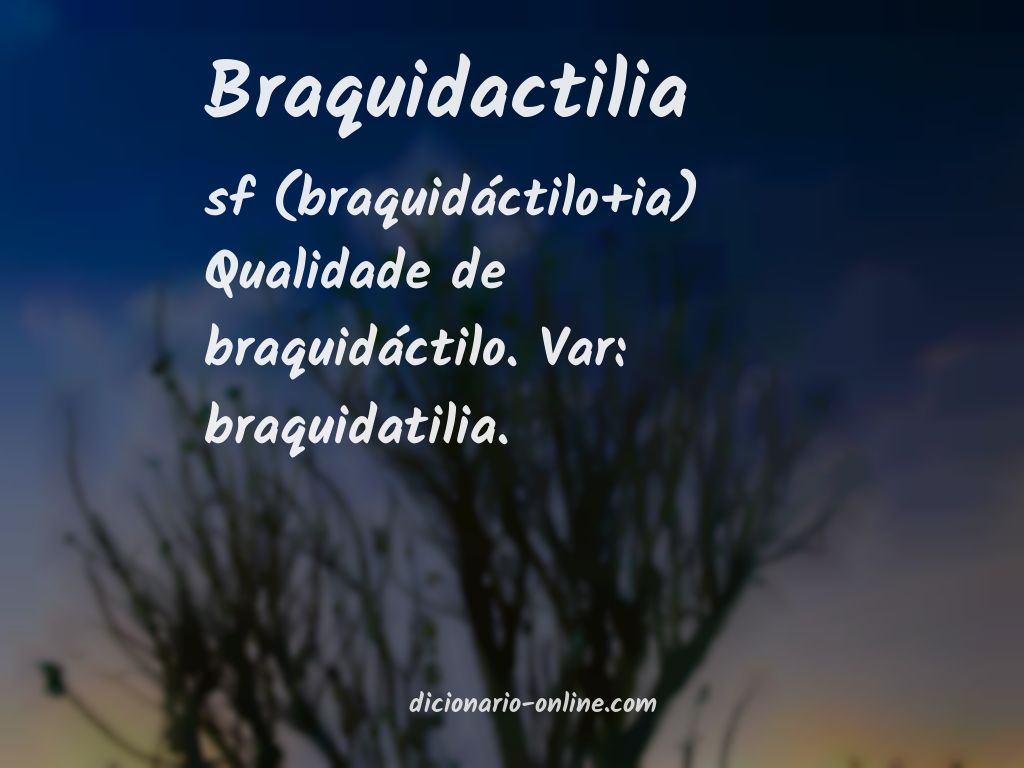 Significado de braquidactilia