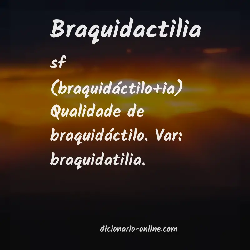 Significado de braquidactilia