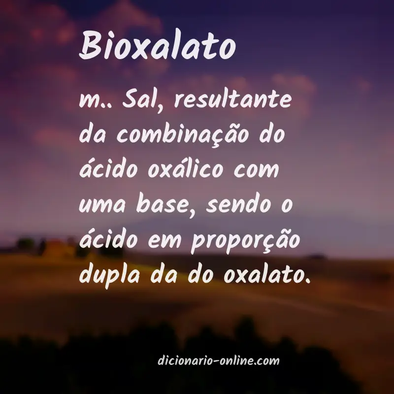 Significado de bioxalato