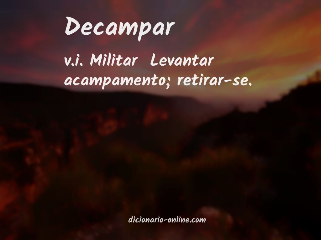 Significado de decampar