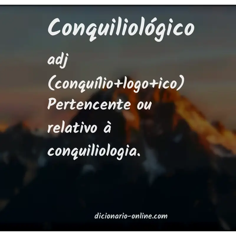 Significado de conquiliológico