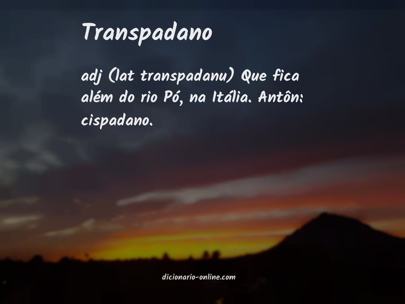 Significado de transpadano