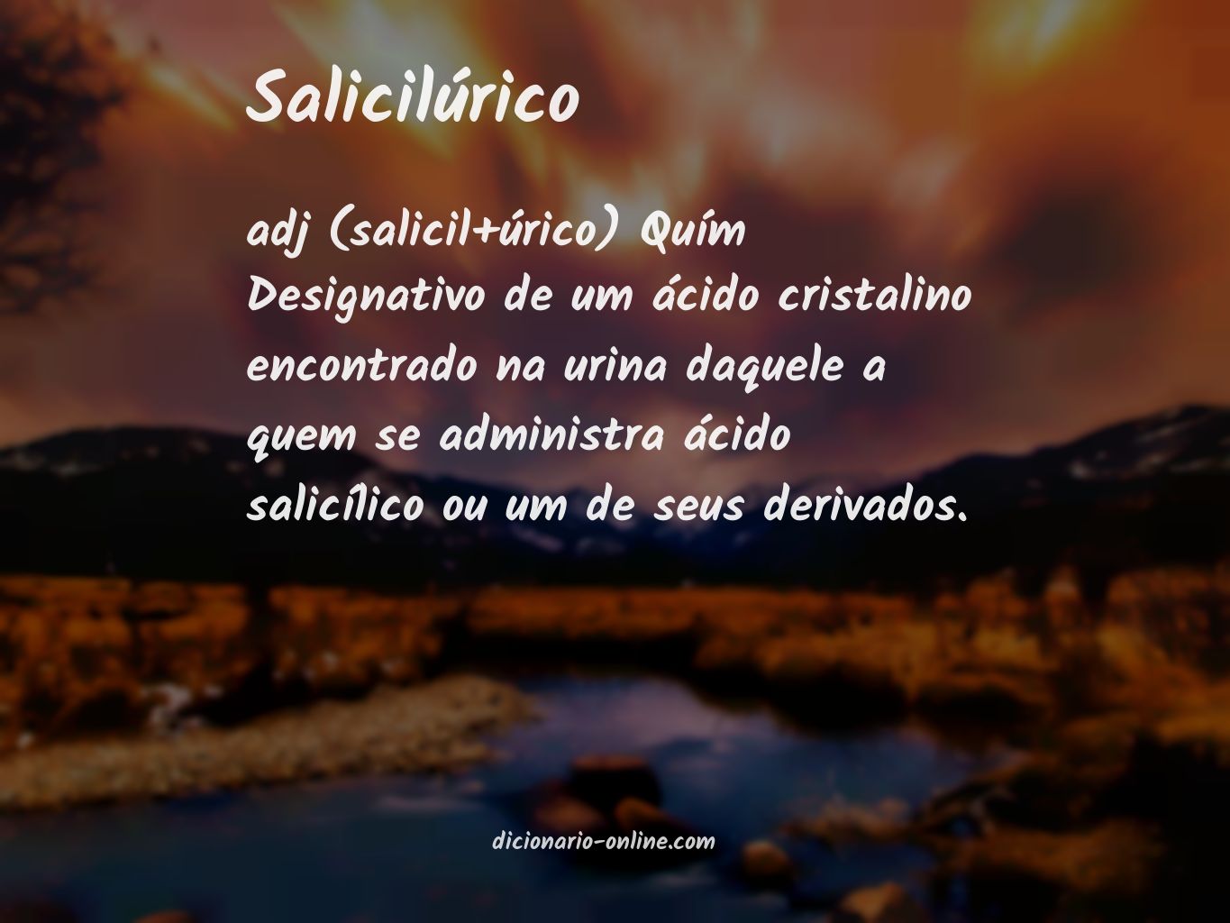 Significado de salicilúrico