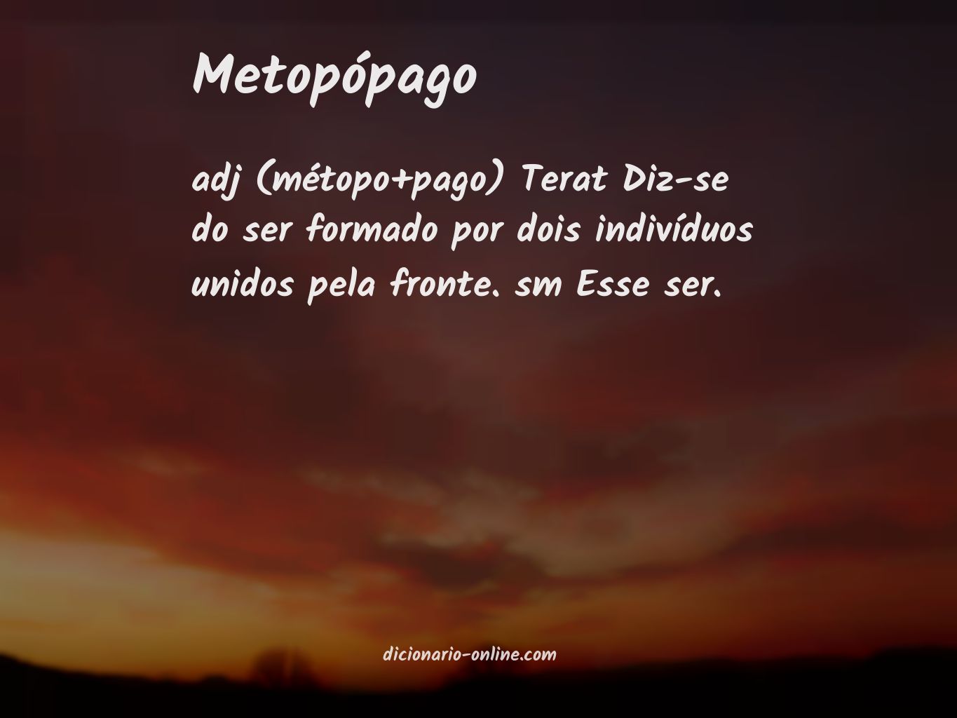 Significado de metopópago