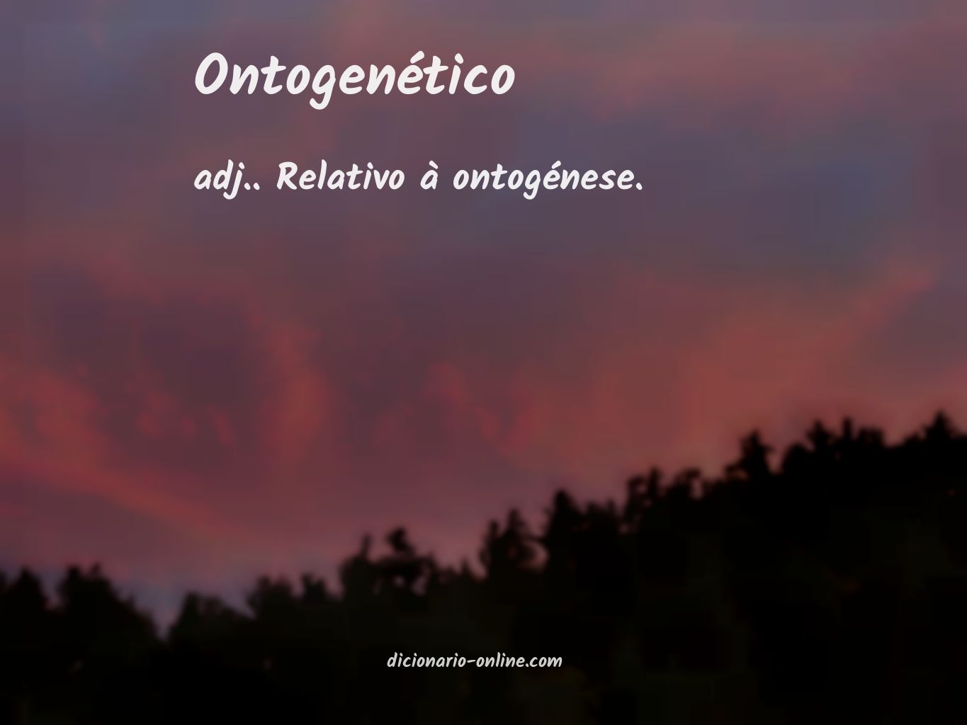 Significado de ontogenético
