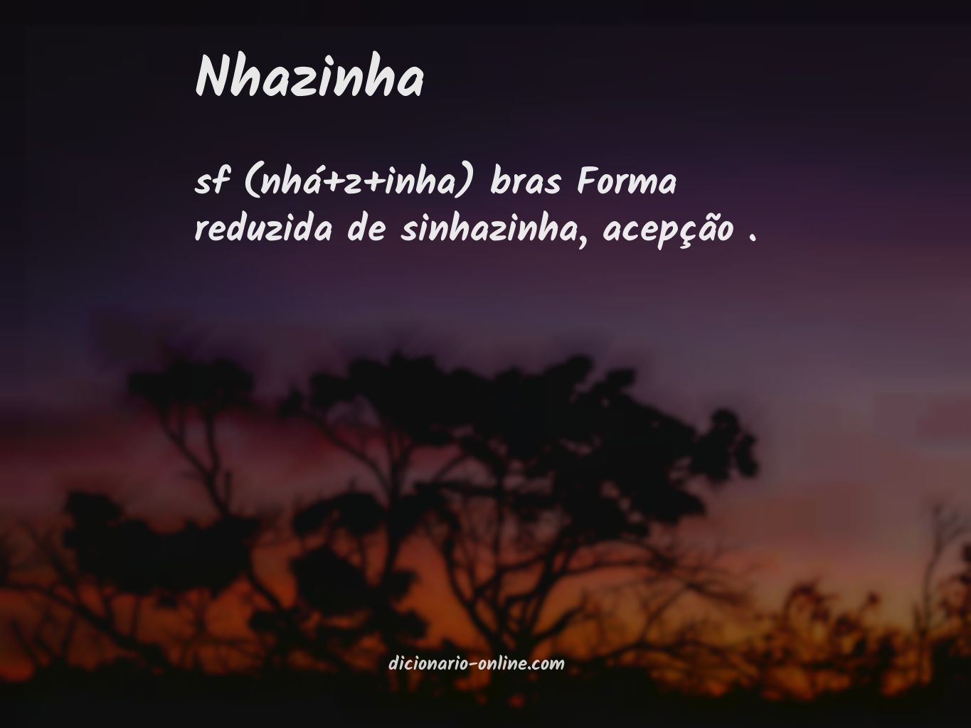 Significado de nhazinha