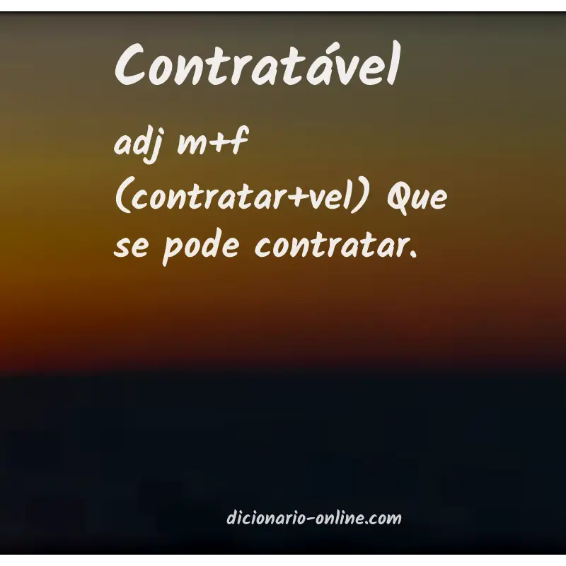 Significado de contratável