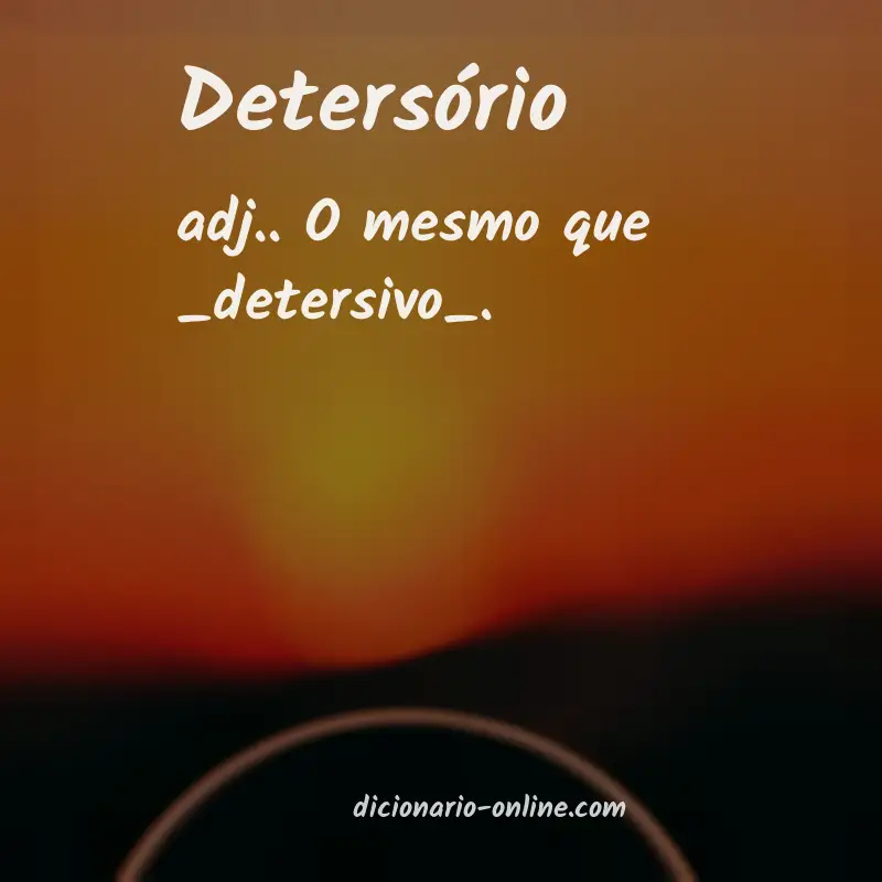 Significado de detersório