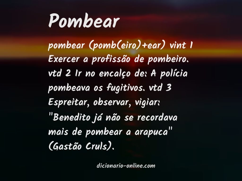 Significado de pombear