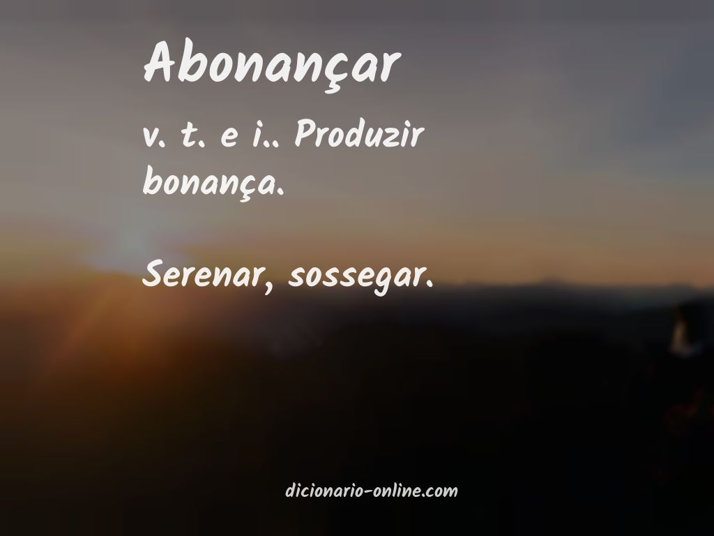 Significado de abonançar