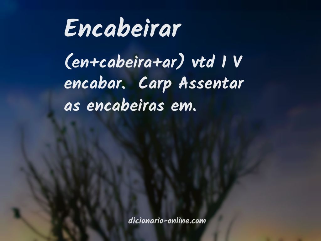 Significado de encabeirar