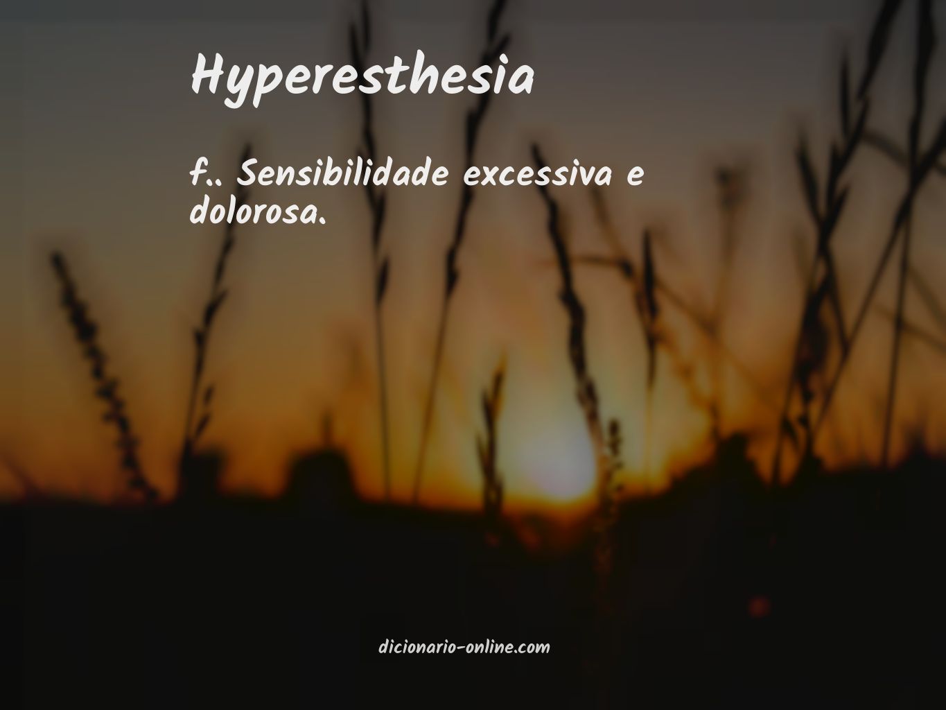 Significado de hyperesthesia