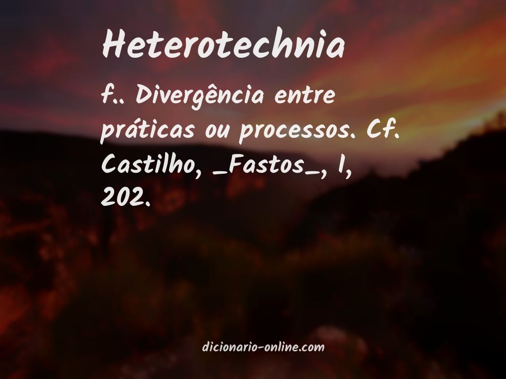 Significado de heterotechnia