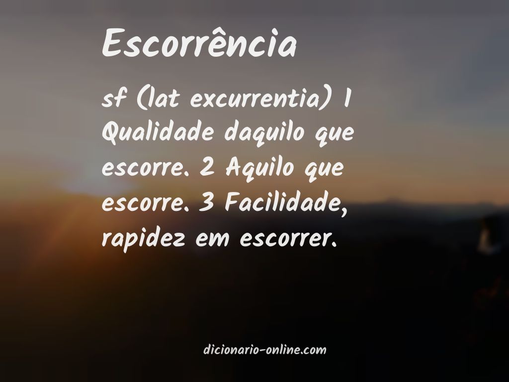 Significado de escorrência