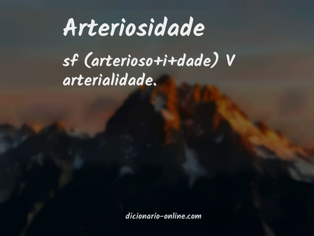 Significado de arteriosidade