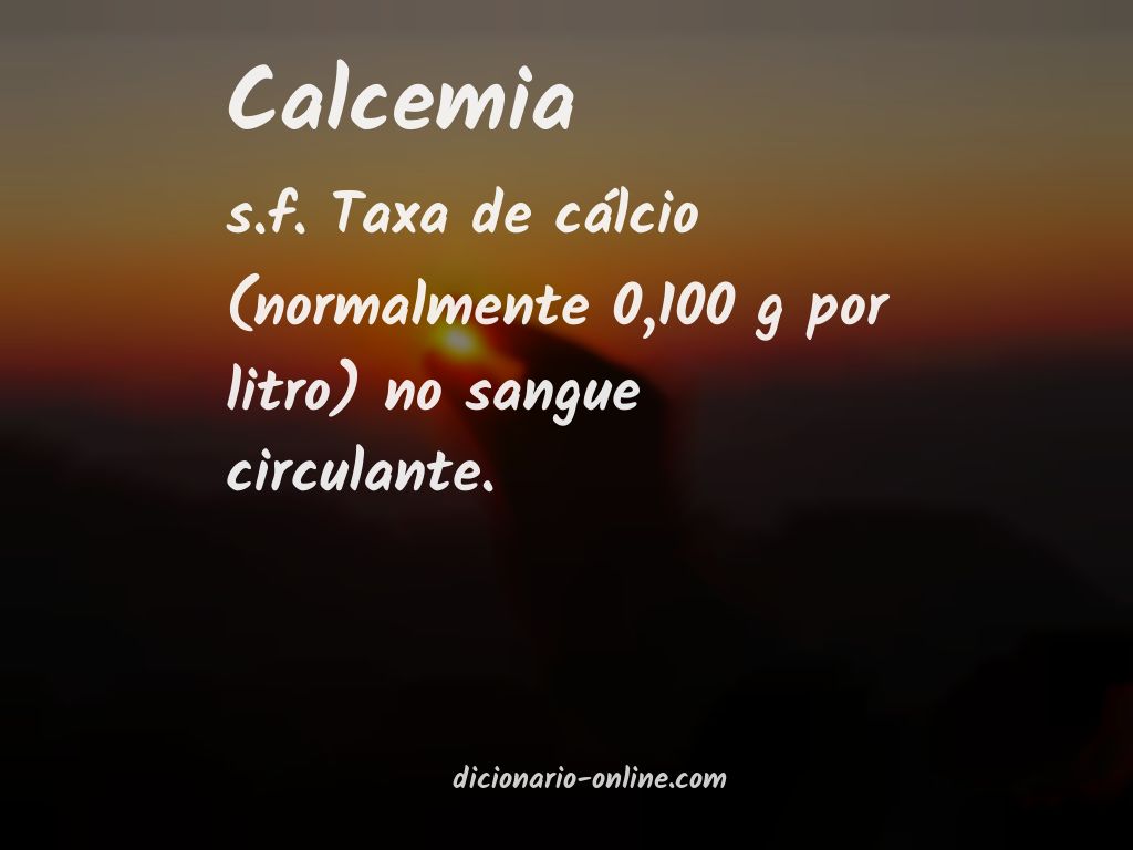 Significado de calcemia